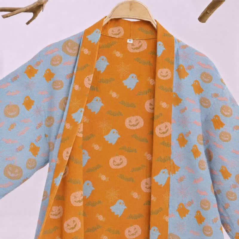 Ownkoti Multi‑Color Pumpkin Halloween Cotton Kimono Robe - image 7