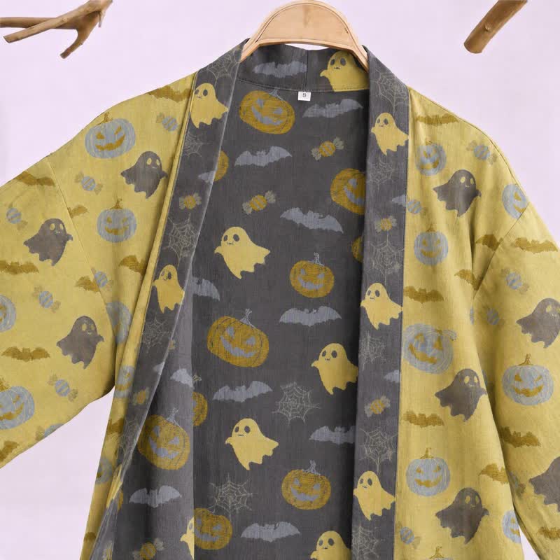 Ownkoti Multi‑Color Pumpkin Halloween Cotton Kimono Robe - image 12