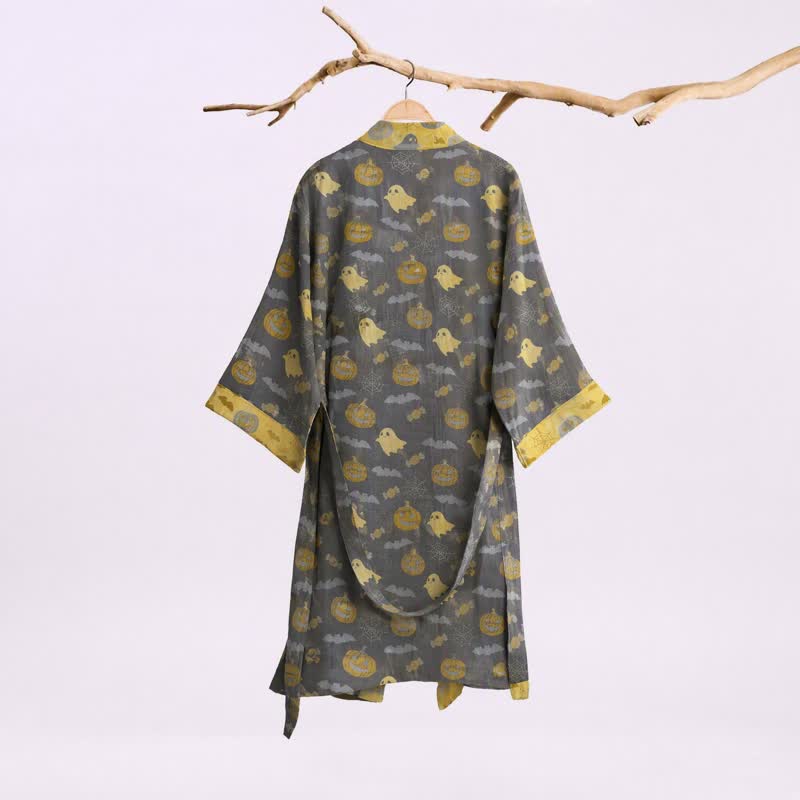 Ownkoti Multi‑Color Pumpkin Halloween Cotton Kimono Robe - image 16