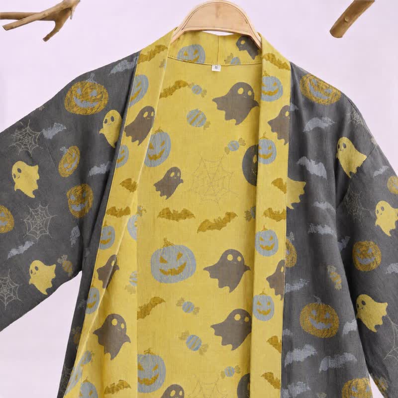 Ownkoti Multi‑Color Pumpkin Halloween Cotton Kimono Robe - image 17