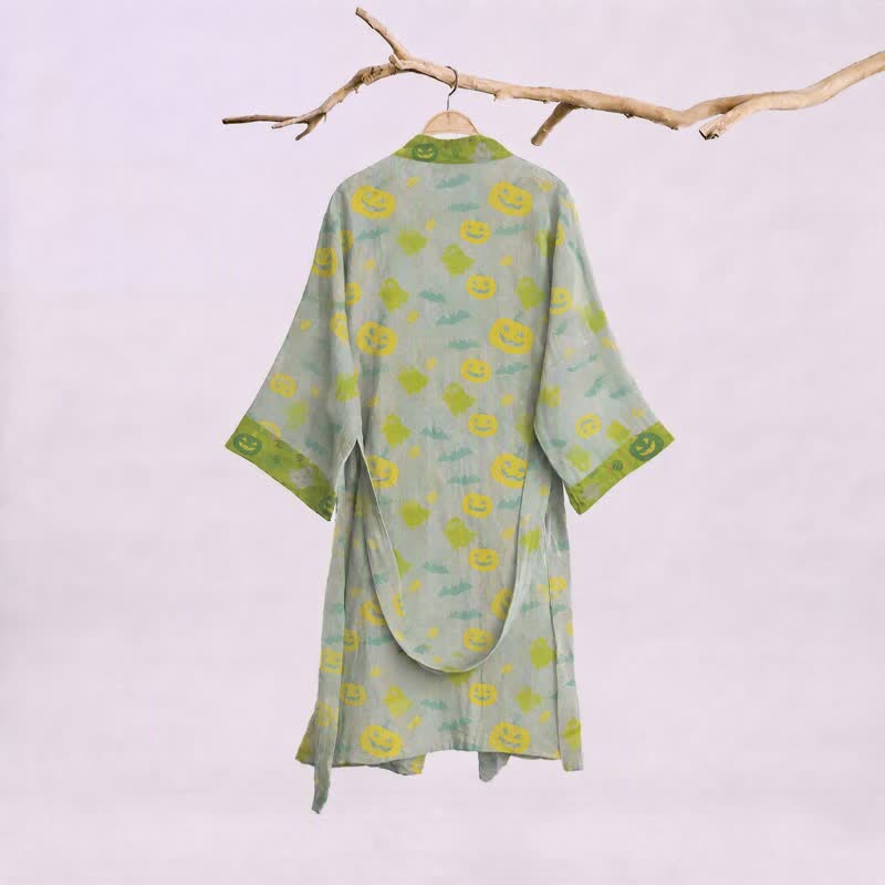 Ownkoti Multi‑Color Pumpkin Halloween Cotton Kimono Robe - image 26