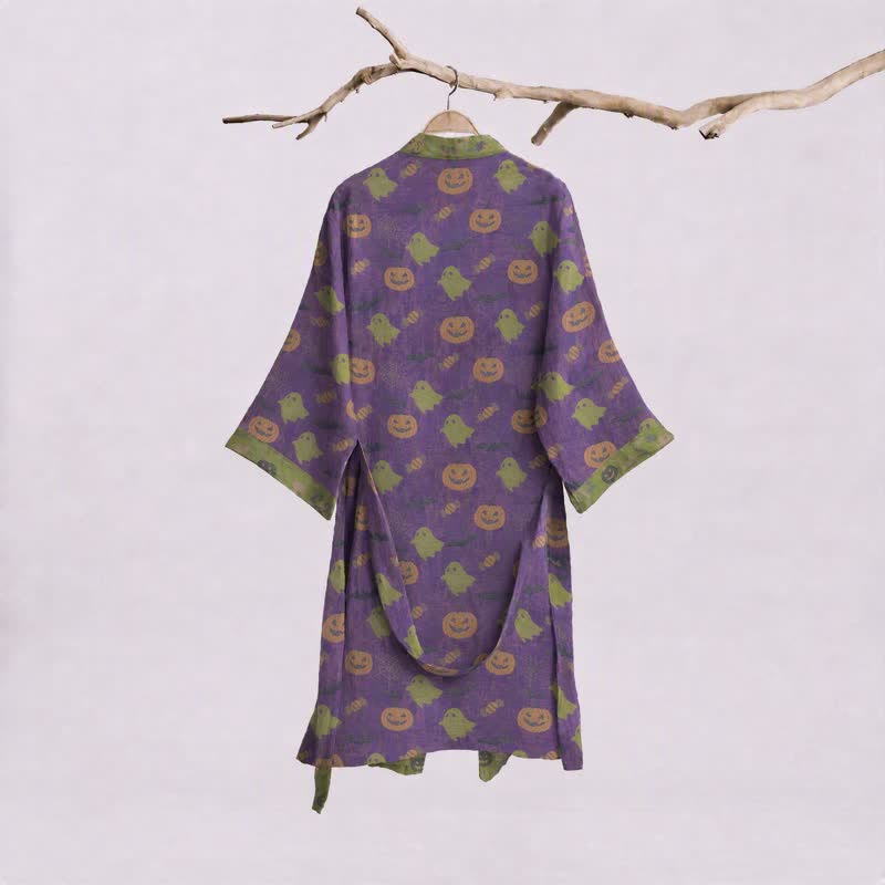 Ownkoti Multi‑Color Pumpkin Halloween Cotton Kimono Robe - image 31