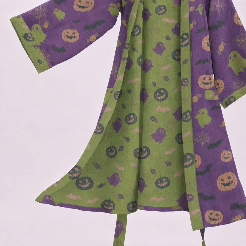 Ownkoti Multi‑Color Pumpkin Halloween Cotton Kimono Robe - image 33