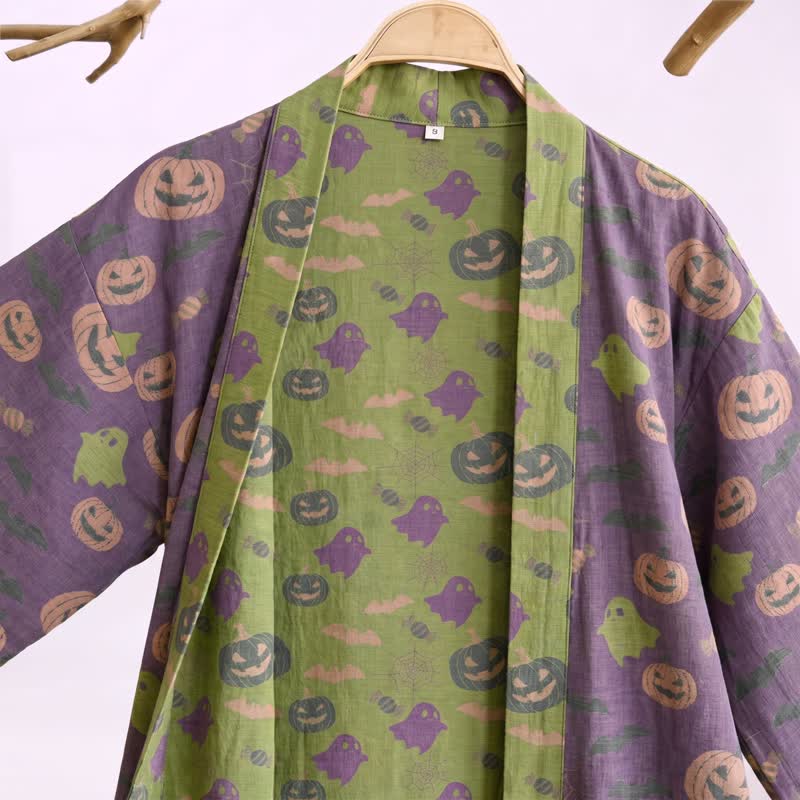 Ownkoti Multi‑Color Pumpkin Halloween Cotton Kimono Robe - image 32