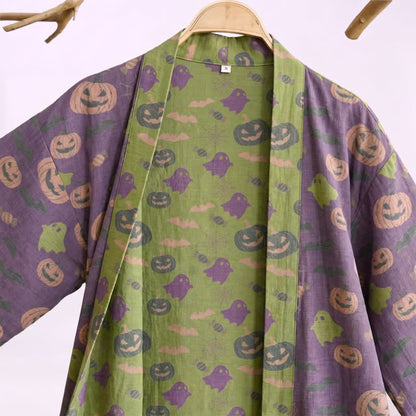 Ownkoti Multi‑Color Pumpkin Halloween Cotton Kimono Robe - image 32