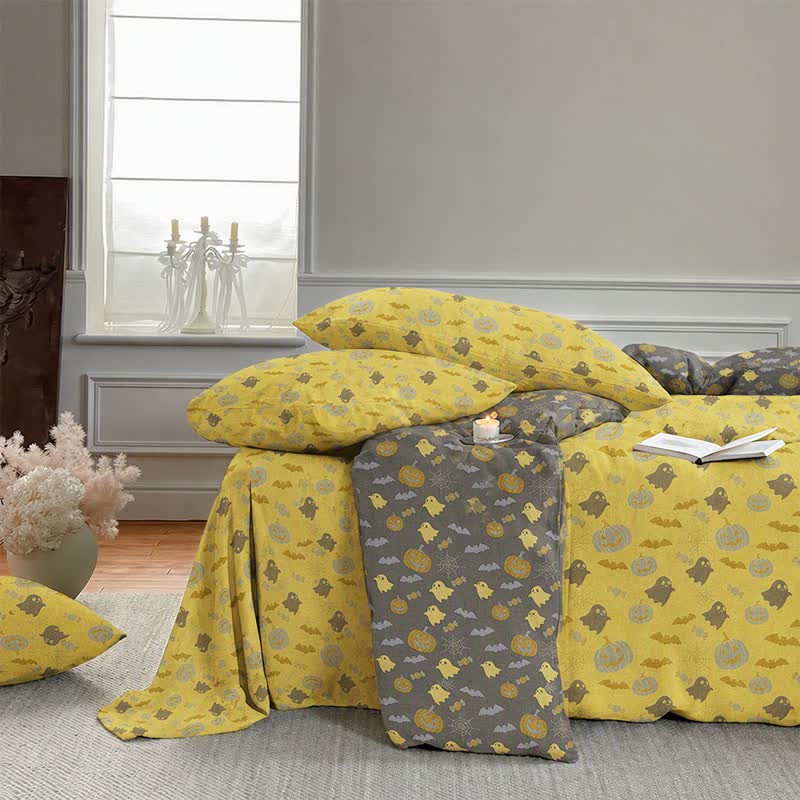 Ownkoti Multi‑Color Pumpkin Ghost Cotton Bedding Set - image 5