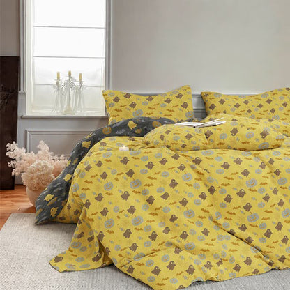 Ownkoti Multi‑Color Pumpkin Ghost Cotton 4-piece Duvet Bedding Set - image 3