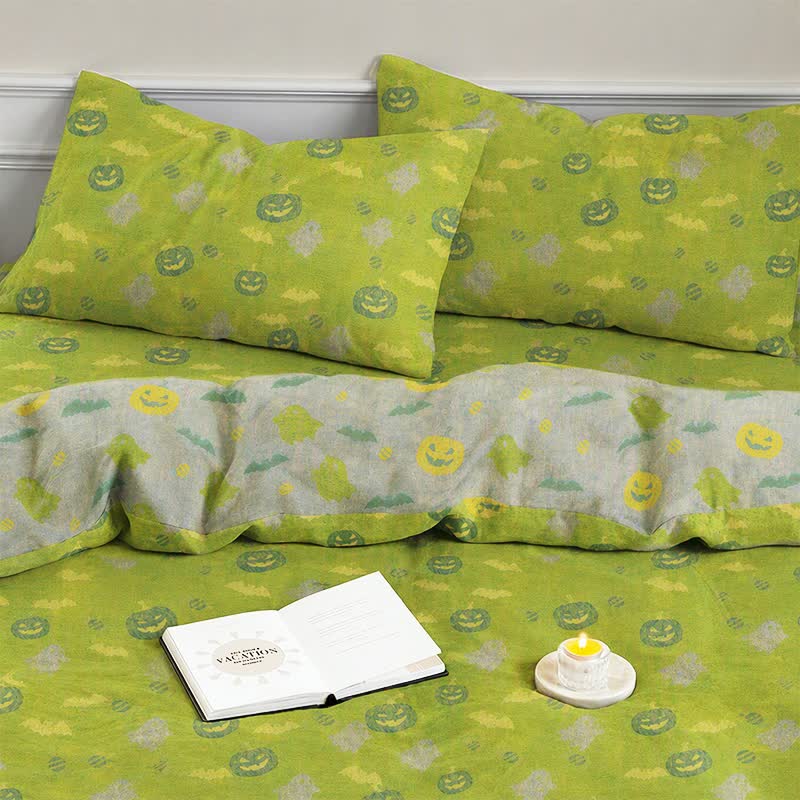 Ownkoti Multi‑Color Pumpkin Ghost Cotton Bedding Set - image 13