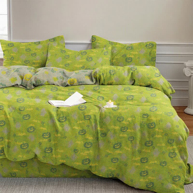 Ownkoti Multi‑Color Pumpkin Ghost Cotton 4-piece Duvet Bedding Set - image 8