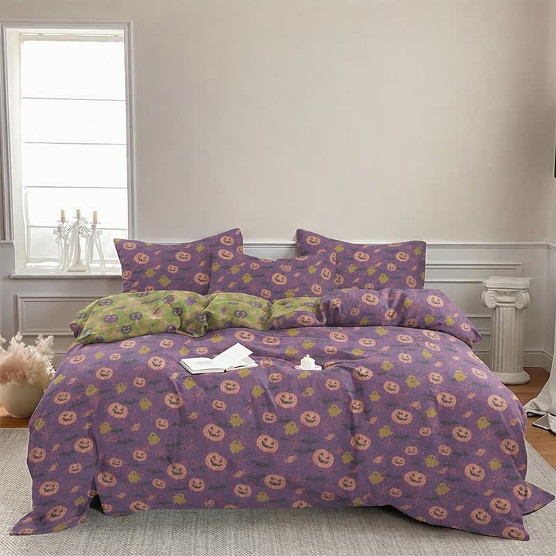 Ownkoti Multi‑Color Pumpkin Ghost Cotton Bedding Set - image 18
