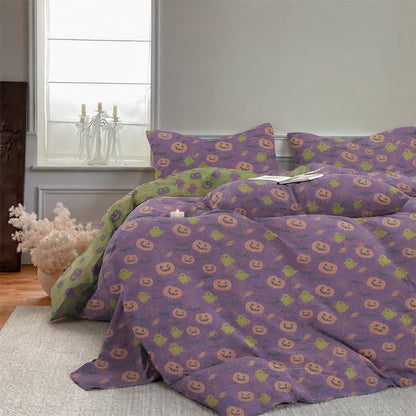 Ownkoti Multi‑Color Pumpkin Ghost Cotton 4-piece Duvet Bedding Set - image 17
