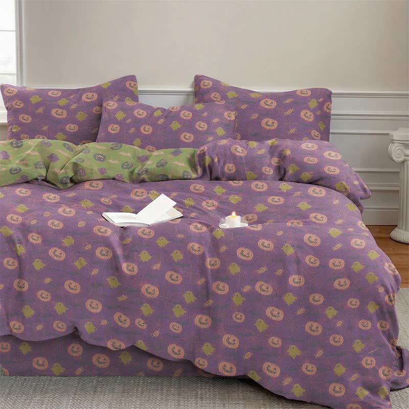 Ownkoti Multi‑Color Pumpkin Ghost Cotton Bedding Set - image 15