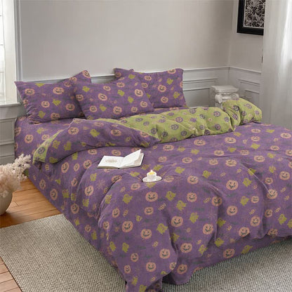 Ownkoti Multi‑Color Pumpkin Ghost Cotton 4-piece Duvet Bedding Set - image 16