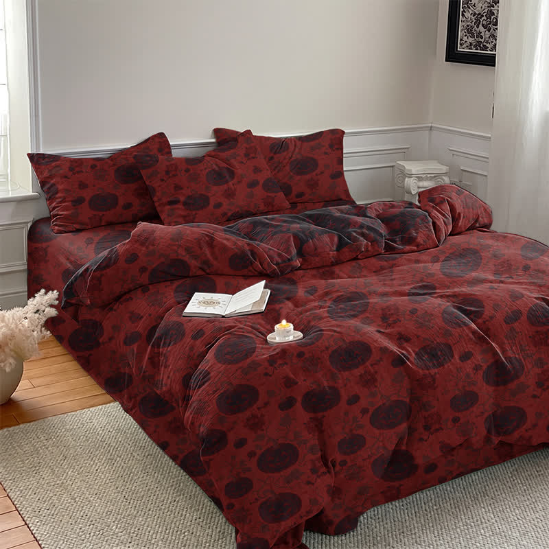 Ownkoti Halloween Pumpkin Monster Cotton Bedding Set - image 3