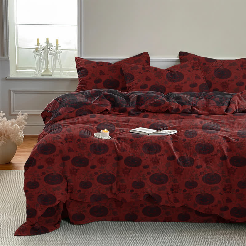 Ownkoti Halloween Pumpkin Monster Cotton Bedding Set - image 2