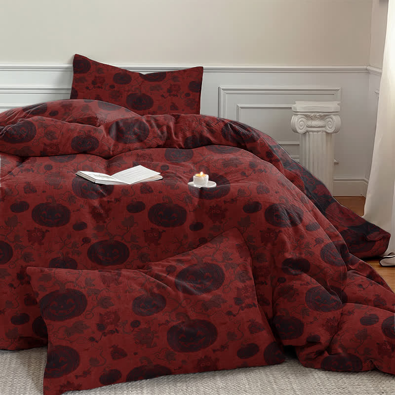 Ownkoti Halloween Pumpkin Monster Cotton 4-piece Duvet Bedding Set - image 7