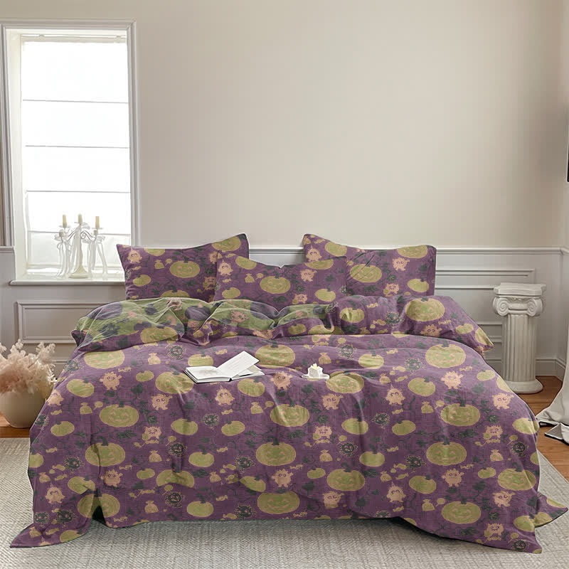 Ownkoti Halloween Pumpkin Monster Cotton Bedding Set - image 22