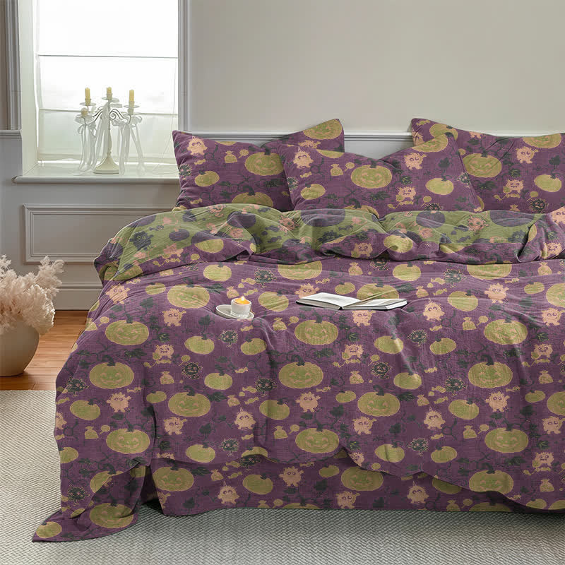 Ownkoti Halloween Pumpkin Monster Cotton Bedding Set - image 20