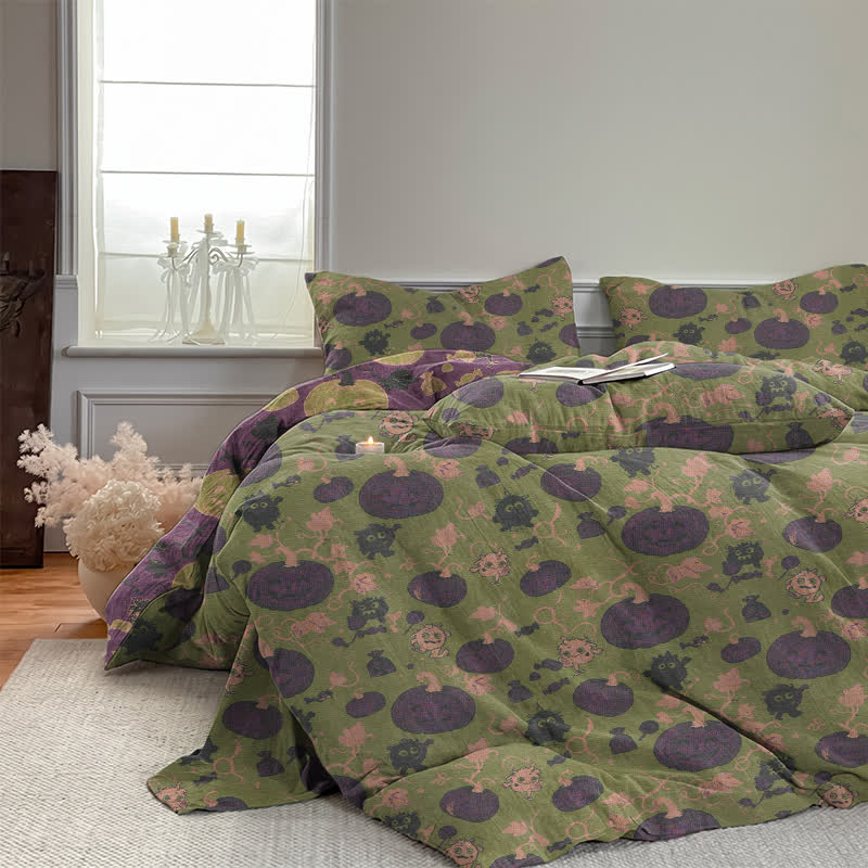Ownkoti Halloween Pumpkin Monster Cotton Bedding Set - image 32