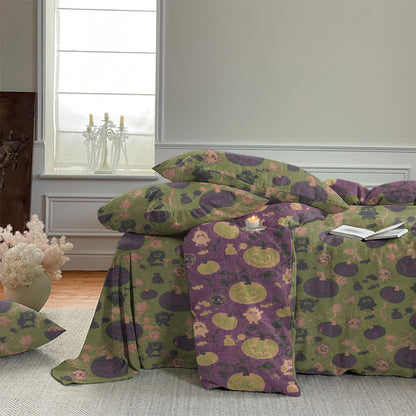 Ownkoti Halloween Pumpkin Monster Cotton 4-piece Duvet Bedding Set - image 33