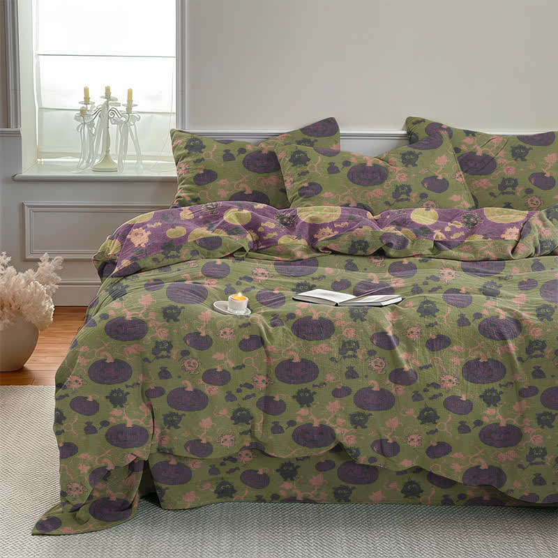 Ownkoti Halloween Pumpkin Monster Cotton Bedding Set - image 29