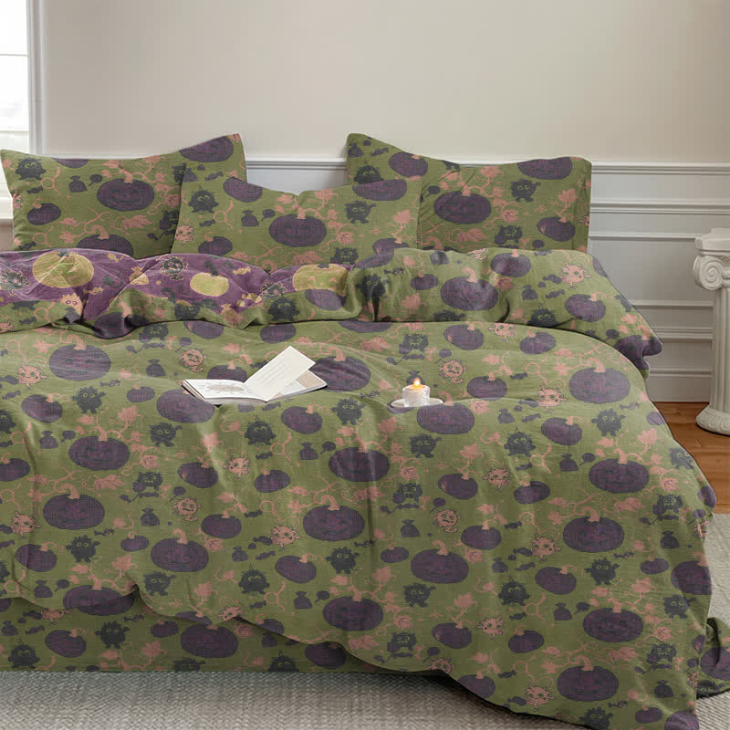 Ownkoti Halloween Pumpkin Monster Cotton Bedding Set - image 28
