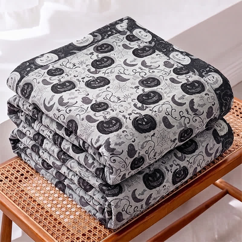 Ownkoti Halloween Pumpkin Ghost Reversible Cotton Blanket - image 6