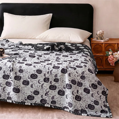 Ownkoti Halloween Pumpkin Ghost Reversible Cotton Blanket - image 8