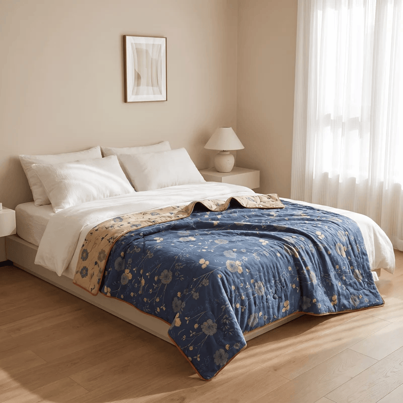 Ownkoti Reversible Blue Floral Cottage Quilt - image 6