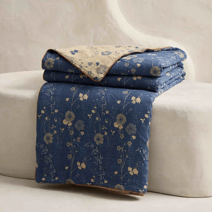 Ownkoti Reversible Blue Floral Cottage Quilt - image 2