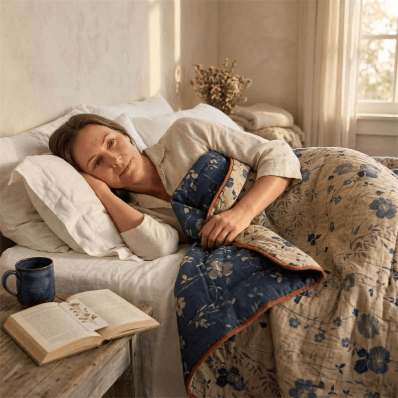 Ownkoti Reversible Blue Floral Cottage Quilt - image 8