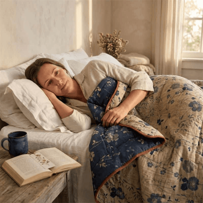 Ownkoti Reversible Blue Floral Cottage Quilt - image 8