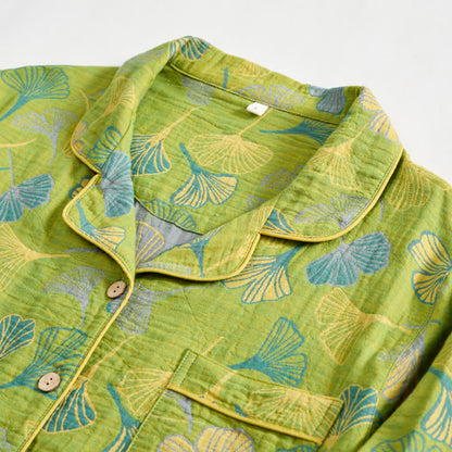 Ownkoti Nature‑Inspired Ginkgo Leaf Cotton Loungewear Set - image 3