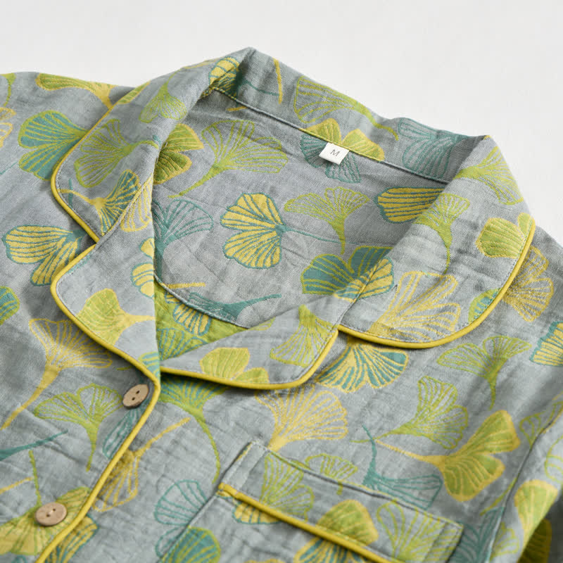 Ownkoti Nature‑Inspired Ginkgo Leaf Cotton Loungewear Set - image 10
