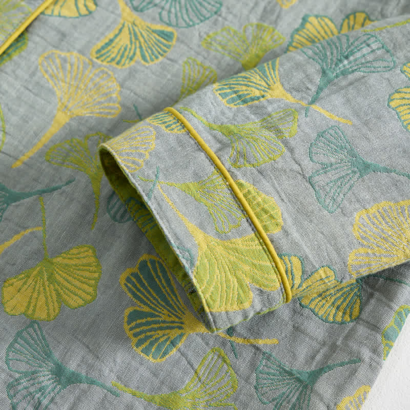 Ownkoti Nature‑Inspired Ginkgo Leaf Cotton Loungewear Set - image 13
