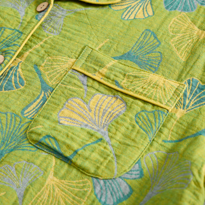 Ownkoti Nature‑Inspired Ginkgo Leaf Cotton Loungewear Set - image 4