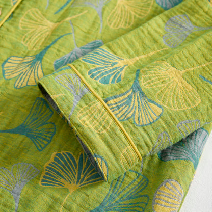 Ownkoti Nature‑Inspired Ginkgo Leaf Cotton Loungewear Set - image 6