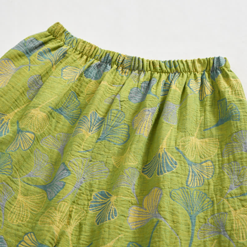 Ownkoti Nature‑Inspired Ginkgo Leaf Cotton Loungewear Set - image 7