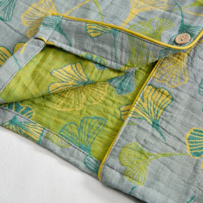Ownkoti Nature‑Inspired Ginkgo Leaf Cotton Loungewear Set - image 12