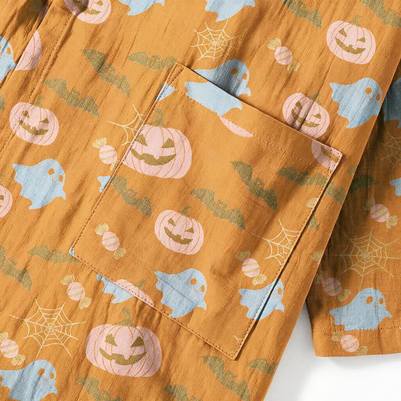 Ownkoti Halloween Ghost Pumpkin Cotton Kimono Pajama Set - image 6