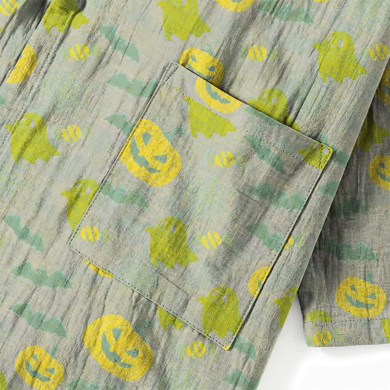 Ownkoti Halloween Ghost Pumpkin Cotton Kimono Pajama Set - image 46