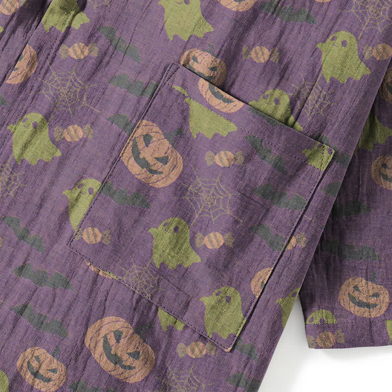 Ownkoti Halloween Ghost Pumpkin Cotton Kimono Pajama Set - image 54
