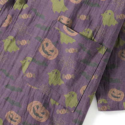 Ownkoti Halloween Ghost Pumpkin Cotton Kimono Pajama Set - image 54