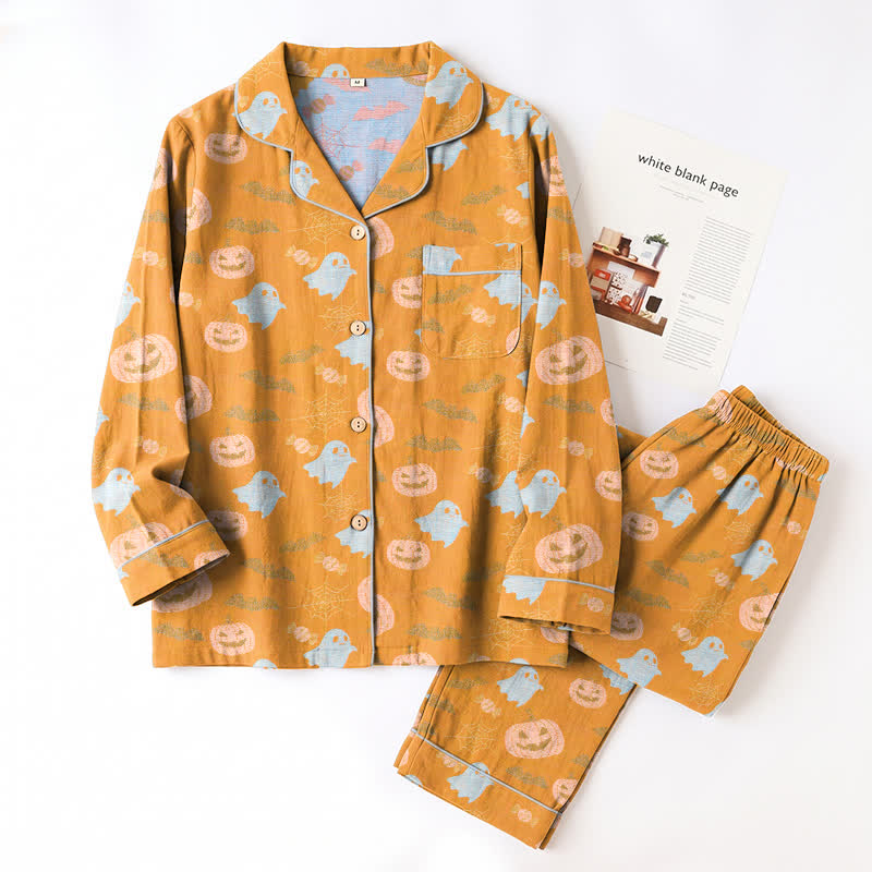 Ownkoti Cute Ghost Pumpkin Cotton Loungewear Set - image 2