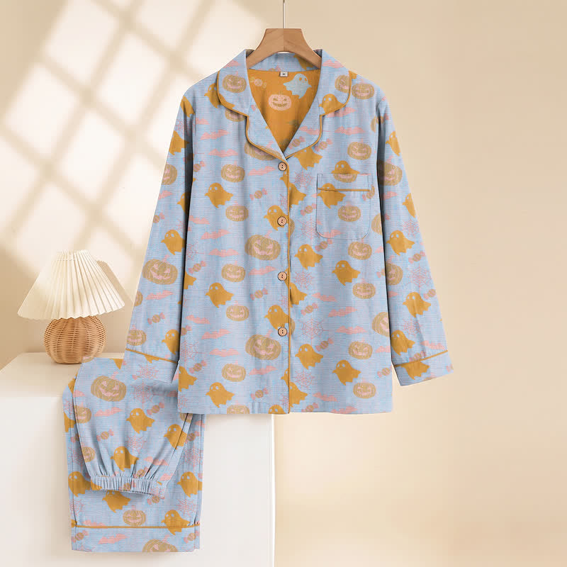 Ownkoti Cute Ghost Pumpkin Cotton Loungewear Set - image 8