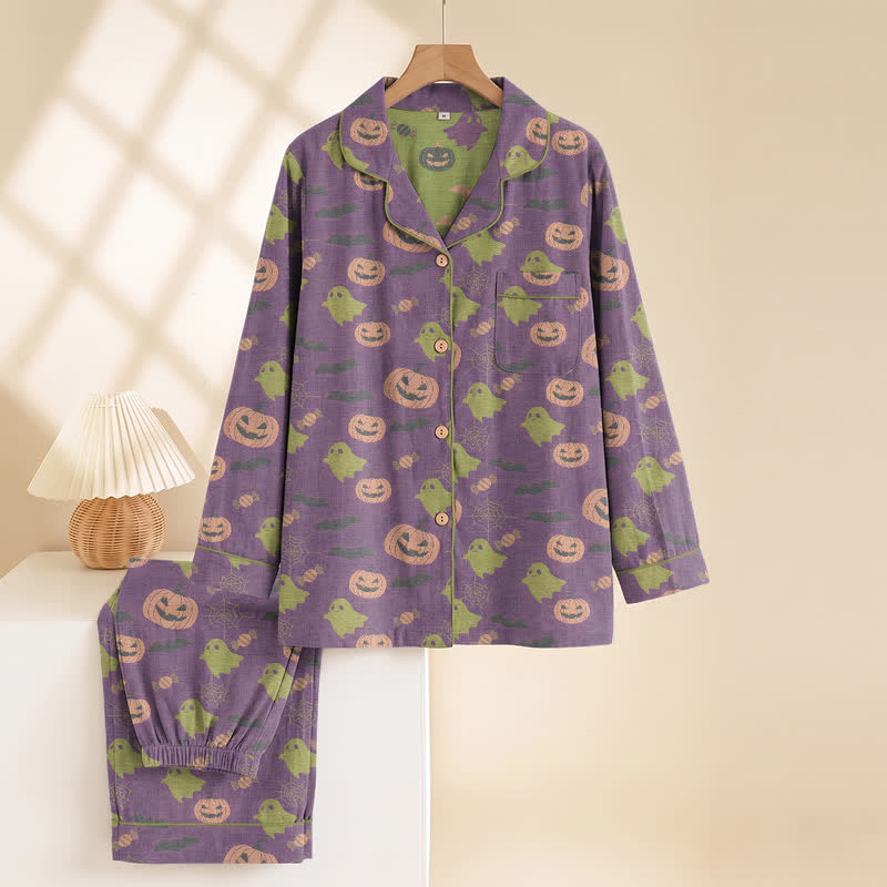 Ownkoti Cute Ghost Pumpkin Cotton Loungewear Set - image 37