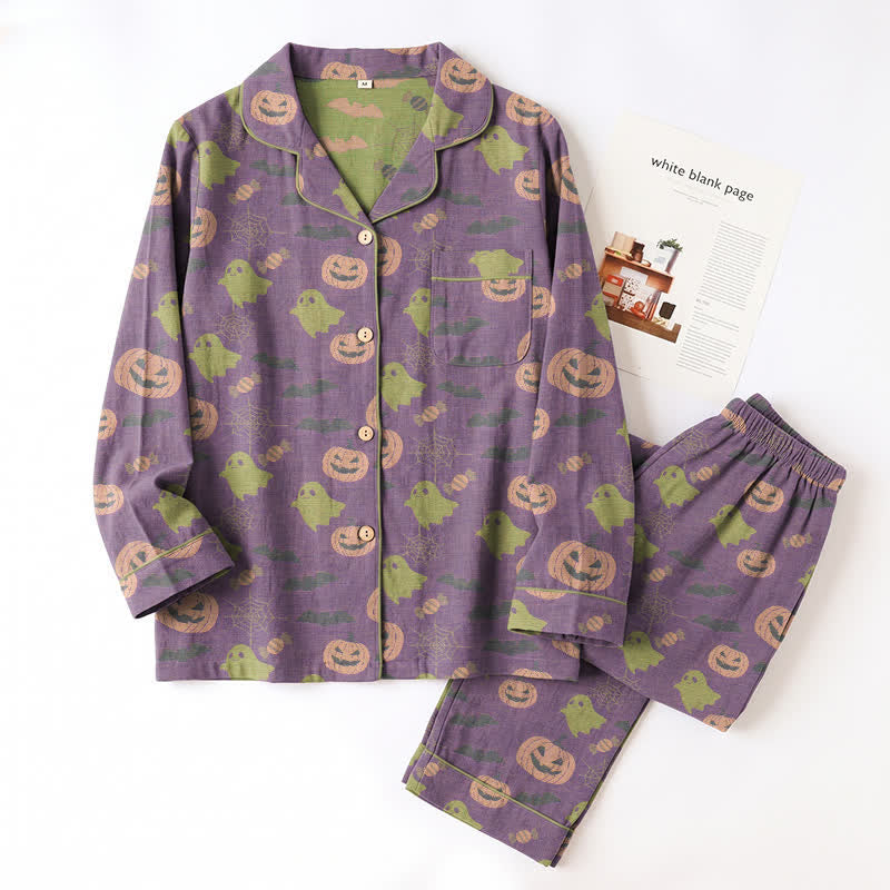 Ownkoti Cute Ghost Pumpkin Cotton Loungewear Set - image 38
