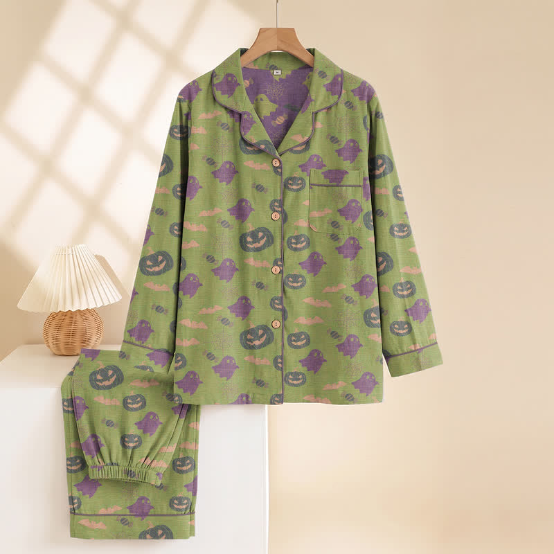Ownkoti Cute Ghost Pumpkin Cotton Loungewear Set - image 43
