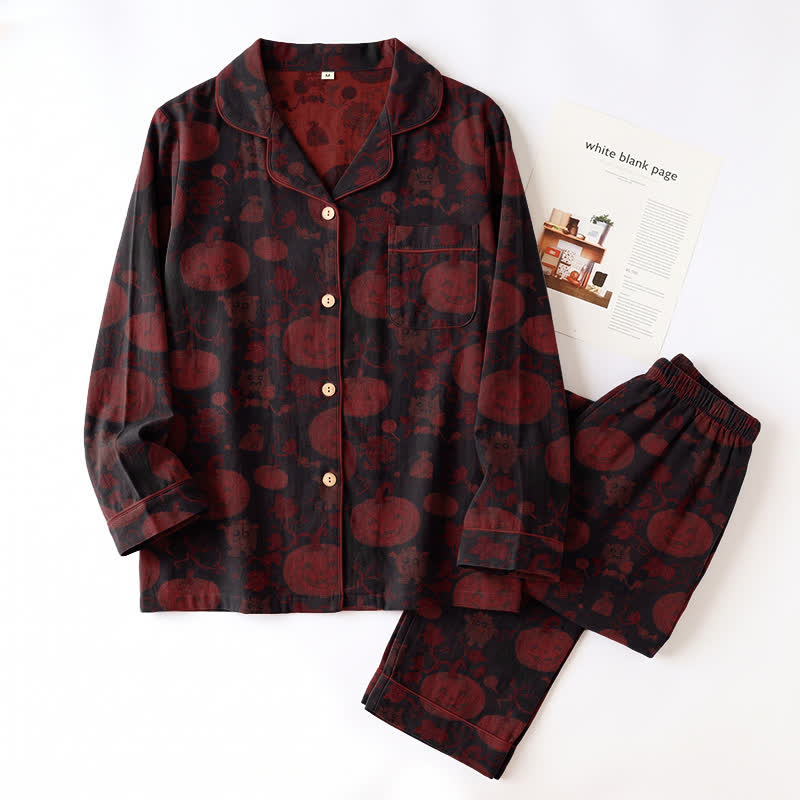Ownkoti Red Pumpkin Monster Cotton Loungewear Set - image 10