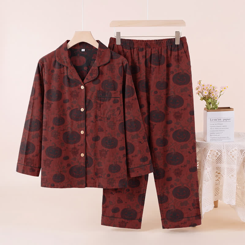 Ownkoti Red Pumpkin Monster Cotton Loungewear Set - image 1